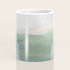 Farmland Sunset I - Seafoam Green Mint Black Blush Pink Abstract Nature Land Art Painting Coffee Mug Gallery Image 4