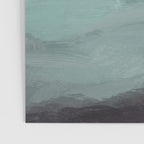 Farmland Sunset I - Seafoam Green Mint Black Blush Pink Abstract Nature Land Art Painting Poster Gallery Image 3
