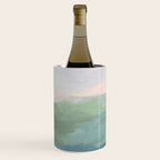 Farmland Sunset I - Seafoam Green Mint Black Blush Pink Abstract Nature Land Art Painting Wine Chiller Gallery Image 3