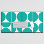 Mid Century Modern Turquoise Square Desk Mat Gallery Image 1