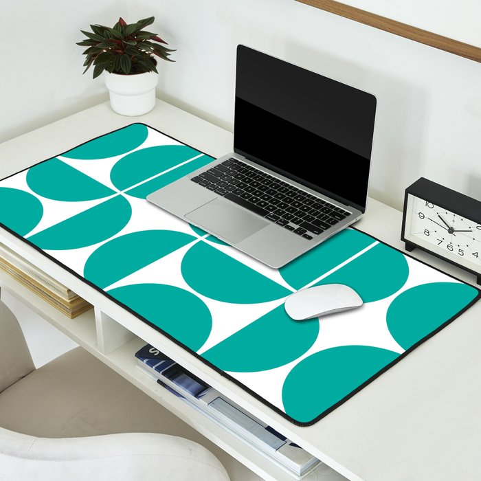 Mid Century Modern Turquoise Square Desk Mat Gallery Image 2