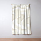 Cream Dream Liquid Swirl Abstract in Light Beige and White Window Curtain Gallery Image 3