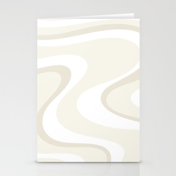 Cream Dream Liquid Swirl Abstract in Light Beige and White Stationery Card Gallery Image 1