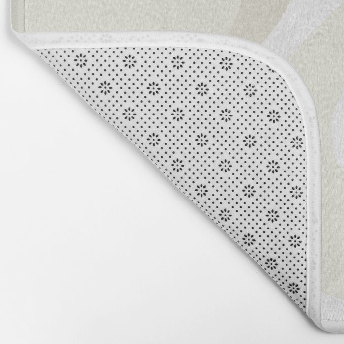 Cream Dream Liquid Swirl Abstract in Light Beige and White Bath Mat Gallery Image 2