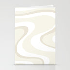 Cream Dream Liquid Swirl Abstract in Light Beige and White Stationery Card Gallery Image 2