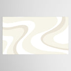 Cream Dream Liquid Swirl Abstract in Light Beige and White Tablecloth Gallery Image 2