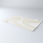 Cream Dream Liquid Swirl Abstract in Light Beige and White Rug Gallery Image 3