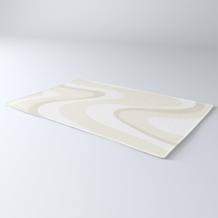 Cream Dream Liquid Swirl Abstract in Light Beige and White Rug Gallery Image 3