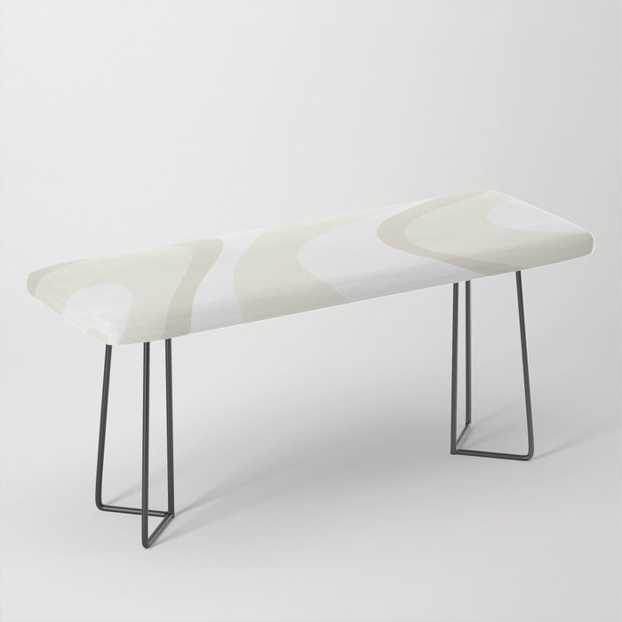 Cream Dream Liquid Swirl Abstract in Light Beige and White Bench Gallery Image 1