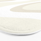 Cream Dream Liquid Swirl Abstract in Light Beige and White Bath Mat Gallery Image 3