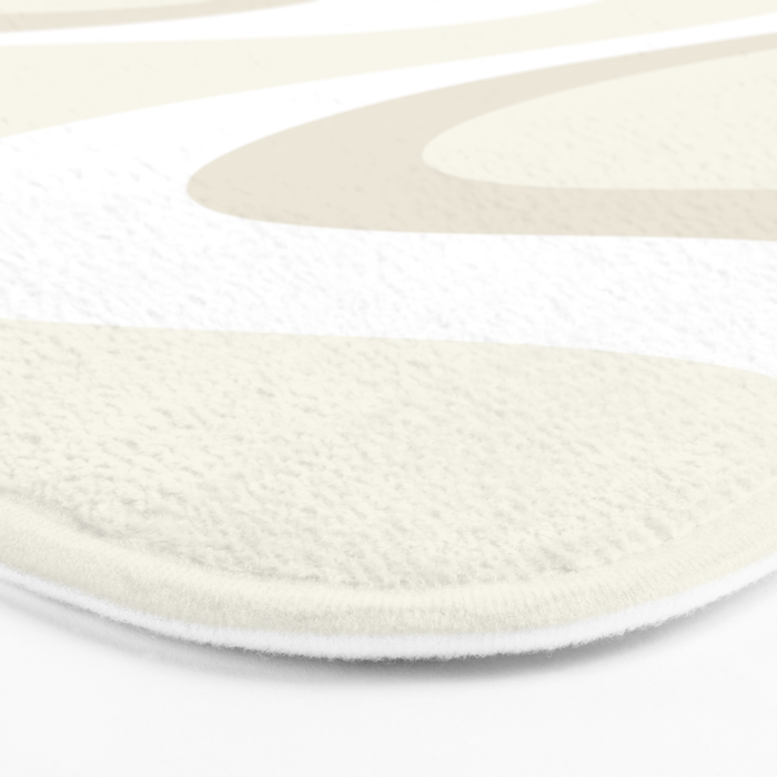 Cream Dream Liquid Swirl Abstract in Light Beige and White Bath Mat Gallery Image 3
