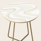 Cream Dream Liquid Swirl Abstract in Light Beige and White Side Table Gallery Image 2