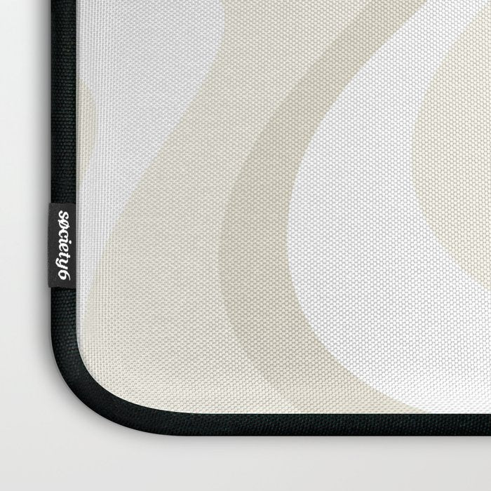 Cream Dream Liquid Swirl Abstract in Light Beige and White Laptop Sleeve Gallery Image 3