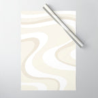Cream Dream Liquid Swirl Abstract in Light Beige and White Wrapping Paper Gallery Image 1