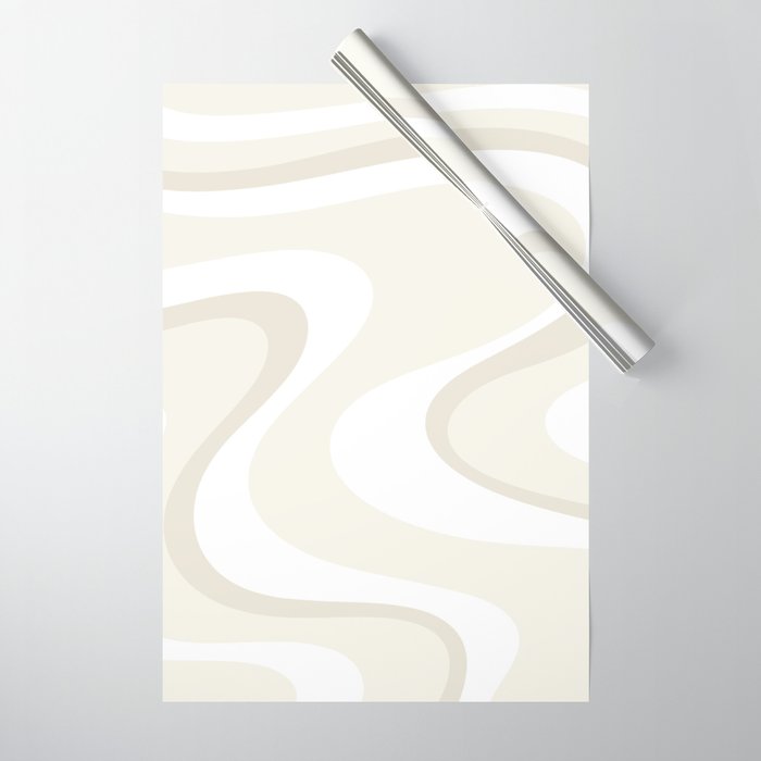 Cream Dream Liquid Swirl Abstract in Light Beige and White Wrapping Paper Gallery Image 1
