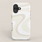 Cream Dream Liquid Swirl Abstract in Light Beige and White iPhone Case Gallery Image 1