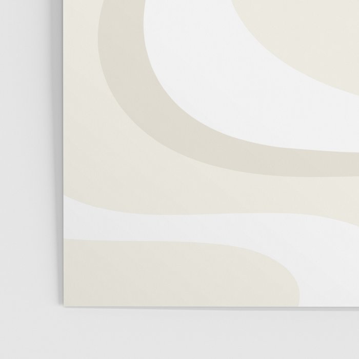 Cream Dream Liquid Swirl Abstract in Light Beige and White Poster Gallery Image 3