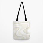 Cream Dream Liquid Swirl Abstract in Light Beige and White Tote Bag Gallery Image 2