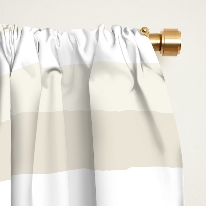 Cream Dream Liquid Swirl Abstract in Light Beige and White Window Curtain Gallery Image 2