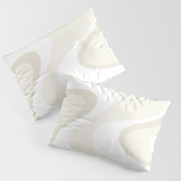 Cream Dream Liquid Swirl Abstract in Light Beige and White Pillow Sham Gallery Image 1