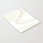 Cream Dream Liquid Swirl Abstract in Light Beige and White Notebook Gallery Image 2