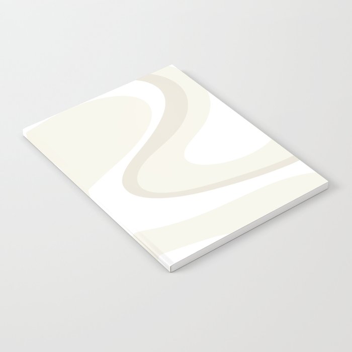 Cream Dream Liquid Swirl Abstract in Light Beige and White Notebook Gallery Image 2