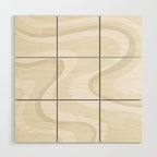 Cream Dream Liquid Swirl Abstract in Light Beige and White Wood Wall Art Gallery Image 1