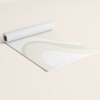 Cream Dream Liquid Swirl Abstract in Light Beige and White Yoga Mat Gallery Image 2