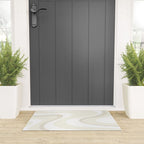 Cream Dream Liquid Swirl Abstract in Light Beige and White Welcome Mat Gallery Image 3