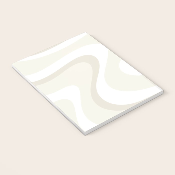 Cream Dream Liquid Swirl Abstract in Light Beige and White Notebook Gallery Image 3