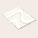 Cream Dream Liquid Swirl Abstract in Light Beige and White Notebook Gallery Image 3