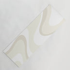 Cream Dream Liquid Swirl Abstract in Light Beige and White Yoga Mat Gallery Image 1