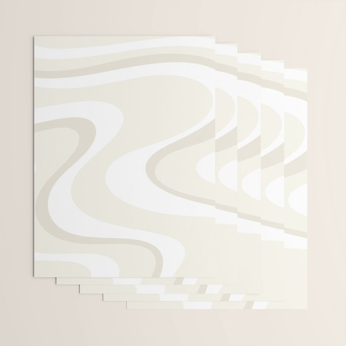 Cream Dream Liquid Swirl Abstract in Light Beige and White Wrapping Paper Gallery Image 3