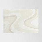 Cream Dream Liquid Swirl Abstract in Light Beige and White Rug Gallery Image 2