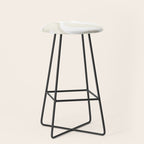 Cream Dream Liquid Swirl Abstract in Light Beige and White Stool Gallery Image 1