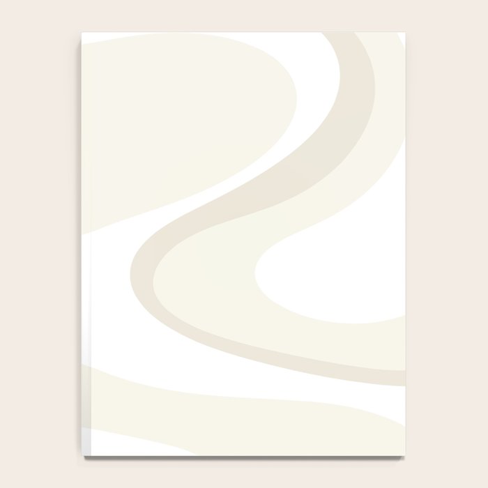 Cream Dream Liquid Swirl Abstract in Light Beige and White Notebook Gallery Image 4