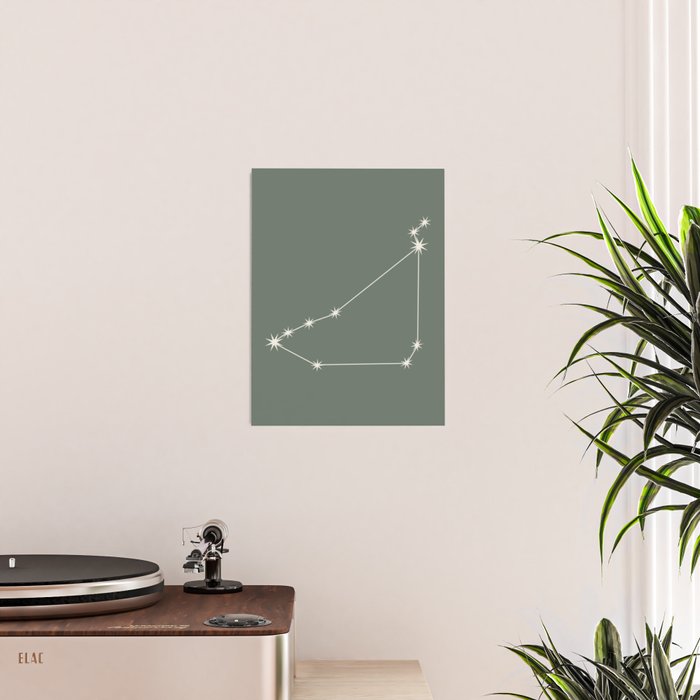 Capricorn Zodiac Star Constellation Line Art Sage Poster Gallery Image 2