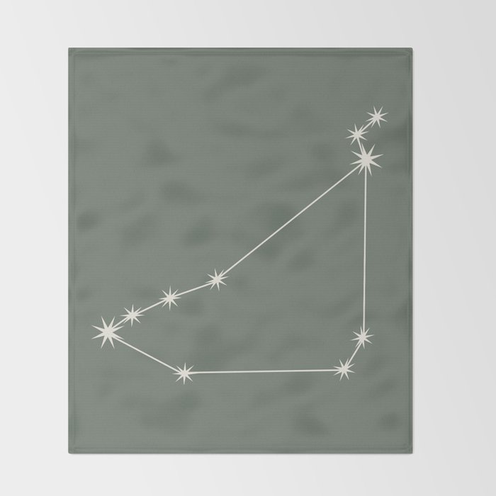 Capricorn Zodiac Star Constellation Line Art Sage Throw Blanket Gallery Image 2