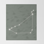Capricorn Zodiac Star Constellation Line Art Sage Throw Blanket Gallery Image 2