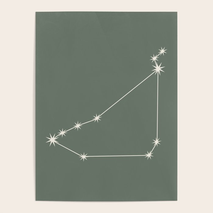 Capricorn Zodiac Star Constellation Line Art Sage Poster Gallery Image 4