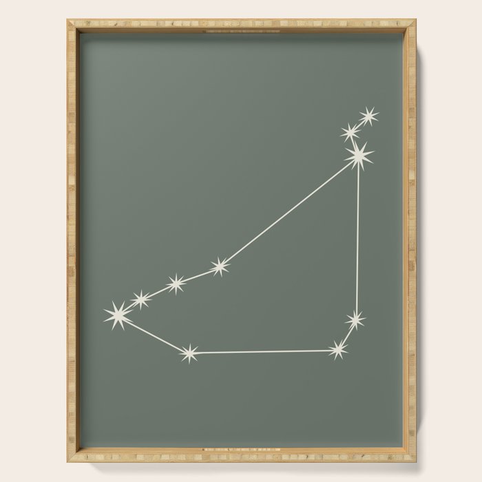 Capricorn Zodiac Star Constellation Line Art Sage Serving Tray Gallery Image 1
