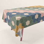 Hexagon Flowers Tablecloth Gallery Image 1