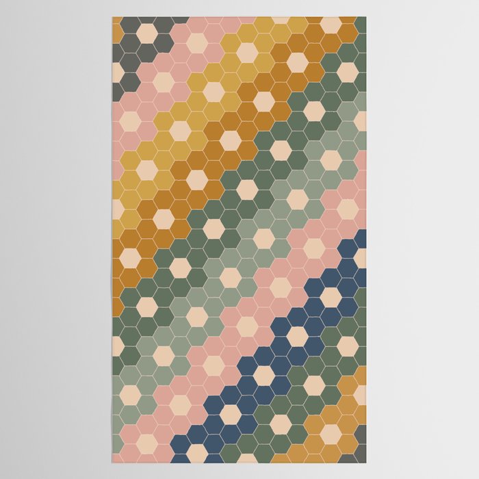 Hexagon Flowers Tablecloth Gallery Image 2