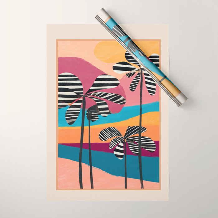 Tropical Sunset Palms I Wrapping Paper Gallery Image 1