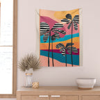 Tropical Sunset Palms I Wall Tapestry Gallery Image 2