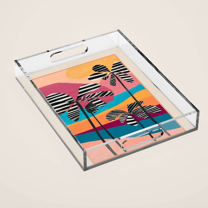 Tropical Sunset Palms I Acrylic Tray Gallery Image 1