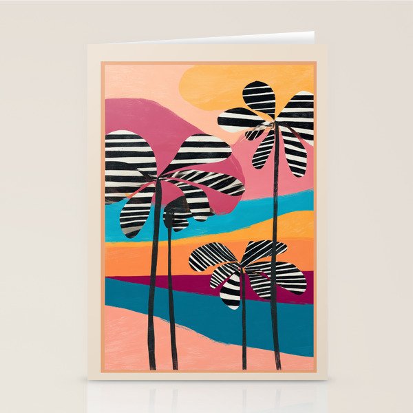 Tropical Sunset Palms I Stationery Card Gallery Image 1