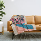 Tropical Sunset Palms I Throw Blanket Gallery Image 1