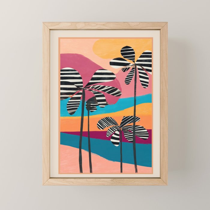 Tropical Sunset Palms I Mini Art Print