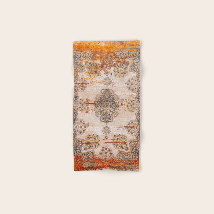 Orange Vintage Rug Design Bath Towel Gallery Image 1